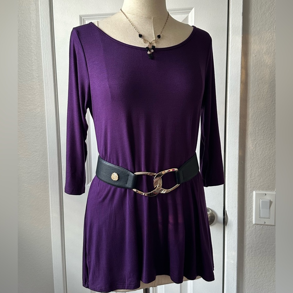 Purple jersey knit top